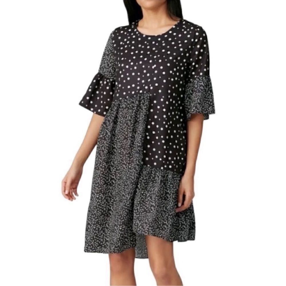 CAARA Polka Dot Black & White Dress (Size Small)